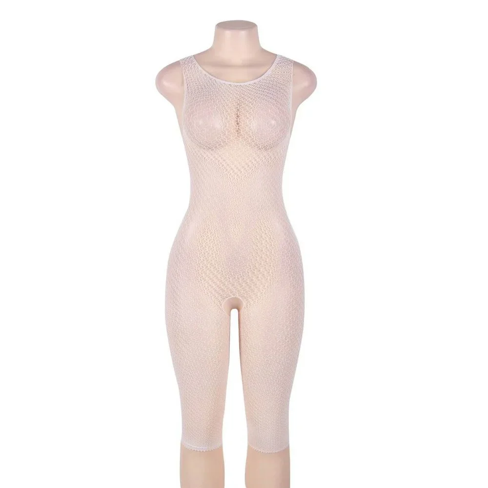 White Fishnet Bodystocking - Picture 2 of 6
